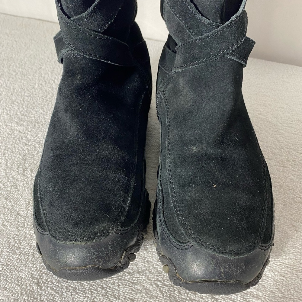 Skechers Black Suede Zip Mid Calf Knee High Boots 9 - Picture 9 of 13